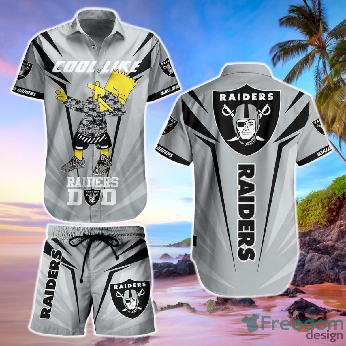 Las Vegas Raiders NFL Hawaiian Shirt And Short Bart Simpson Summer Perfect Gift For Fans NFL Product Photo 1