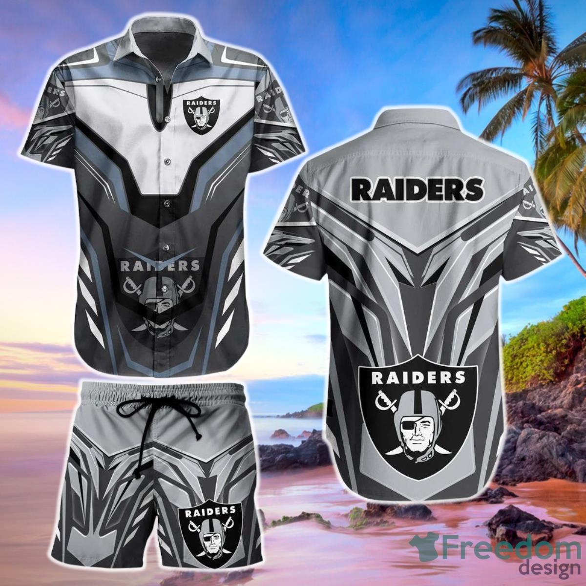 Las Vegas Raiders NFL Hawaiian Shirt and Short Hot Trend Summer For Sports Fans Product Photo 1