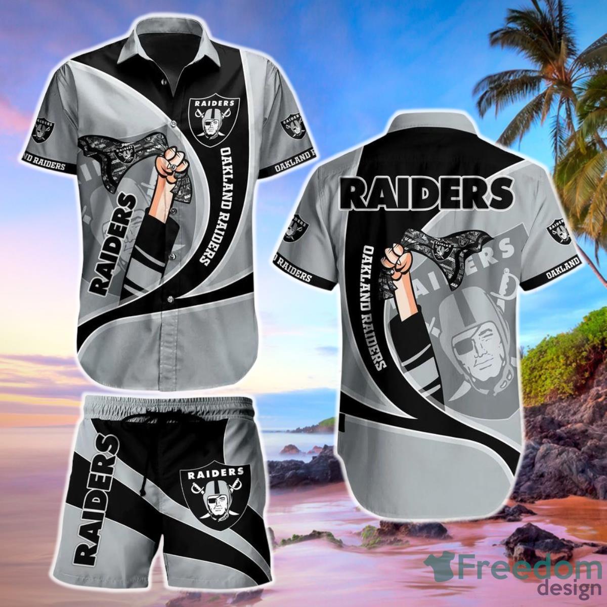 Las Vegas Raiders NFL Hawaiian Shirt and Short New Summer For Football NFL Fans Product Photo 1