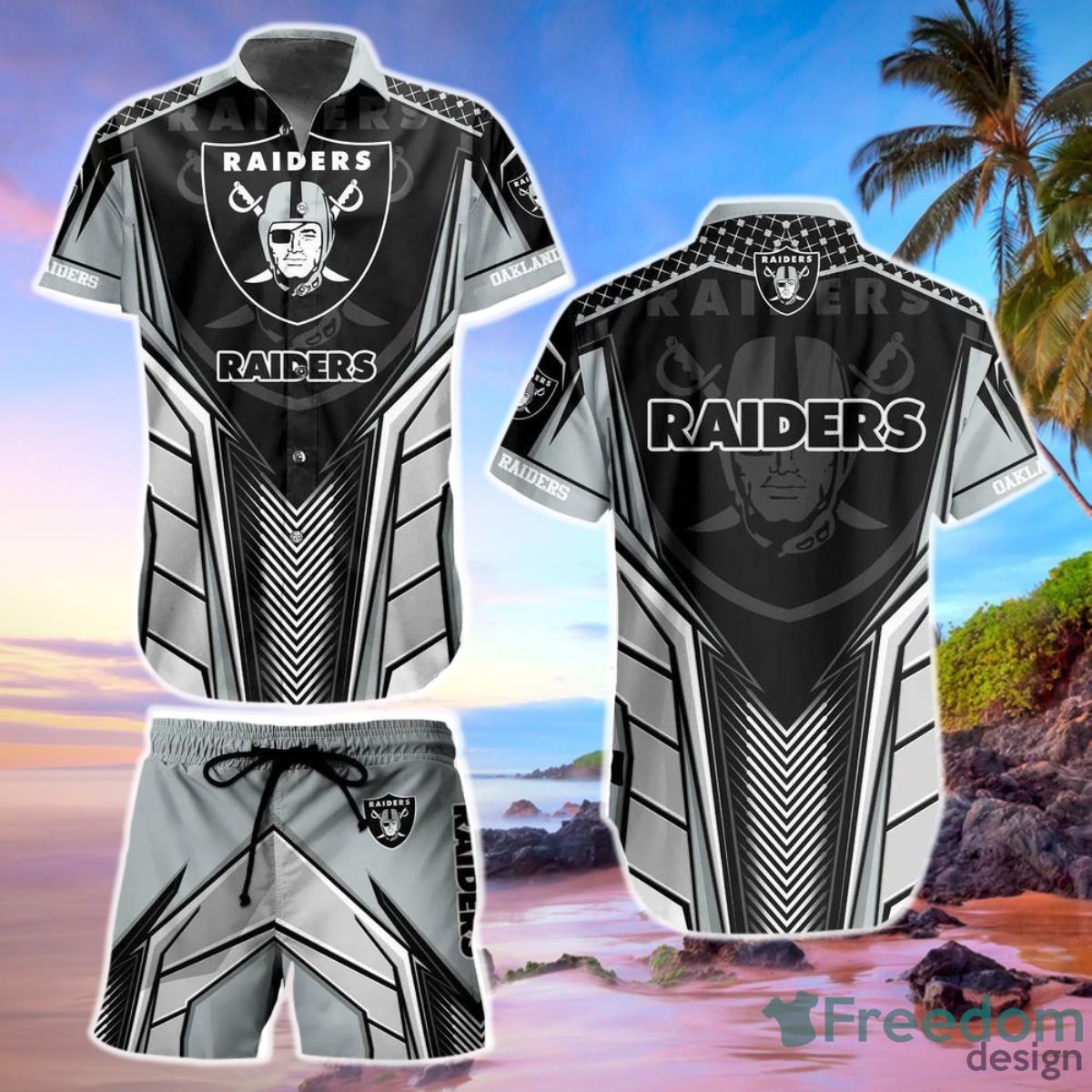 Las Vegas Raiders NFL Hawaiian Shirt and Short Summer Gift For Sports Enthusiast Product Photo 1