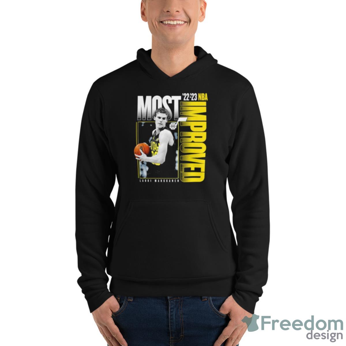 Lauri Markkanen Utah Jazz 2023 NBA Most Improved Player Of The Year Run Shirt image Lauri Markkanen Utah Jazz 2023 NBA Most Improved Player Of The Year Run Shirt - Unisex Fleece Pullover Hoodie