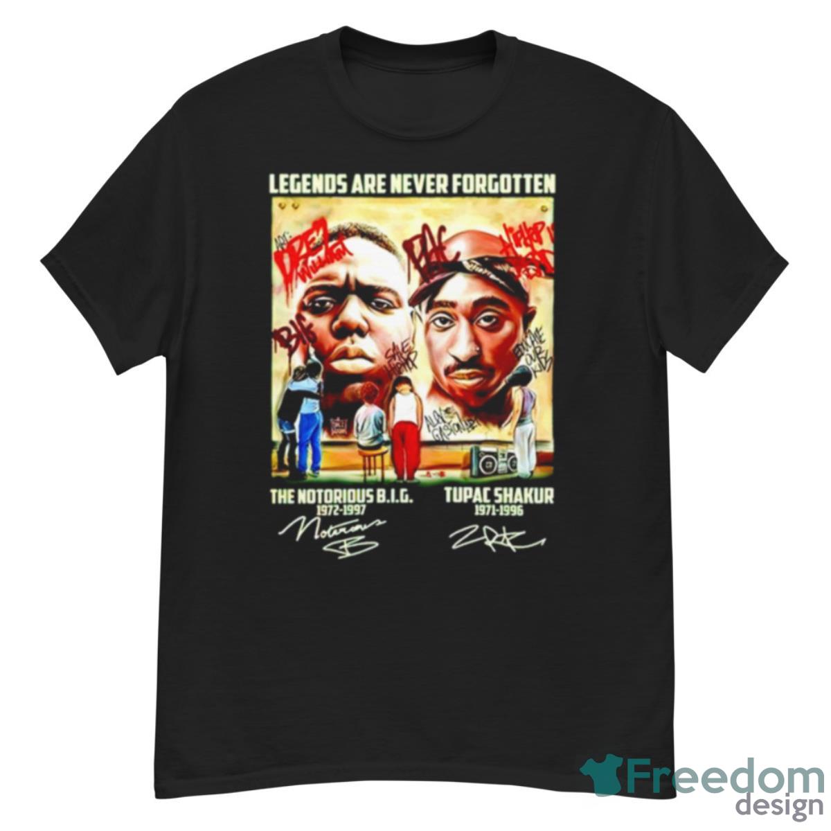 Legend Are Never Forgotten Notorious B.I.G 1972 – 1997 And Tupac Shakur 1971 – 1996 Signature Shirt - G500 Men’s Classic T-Shirt