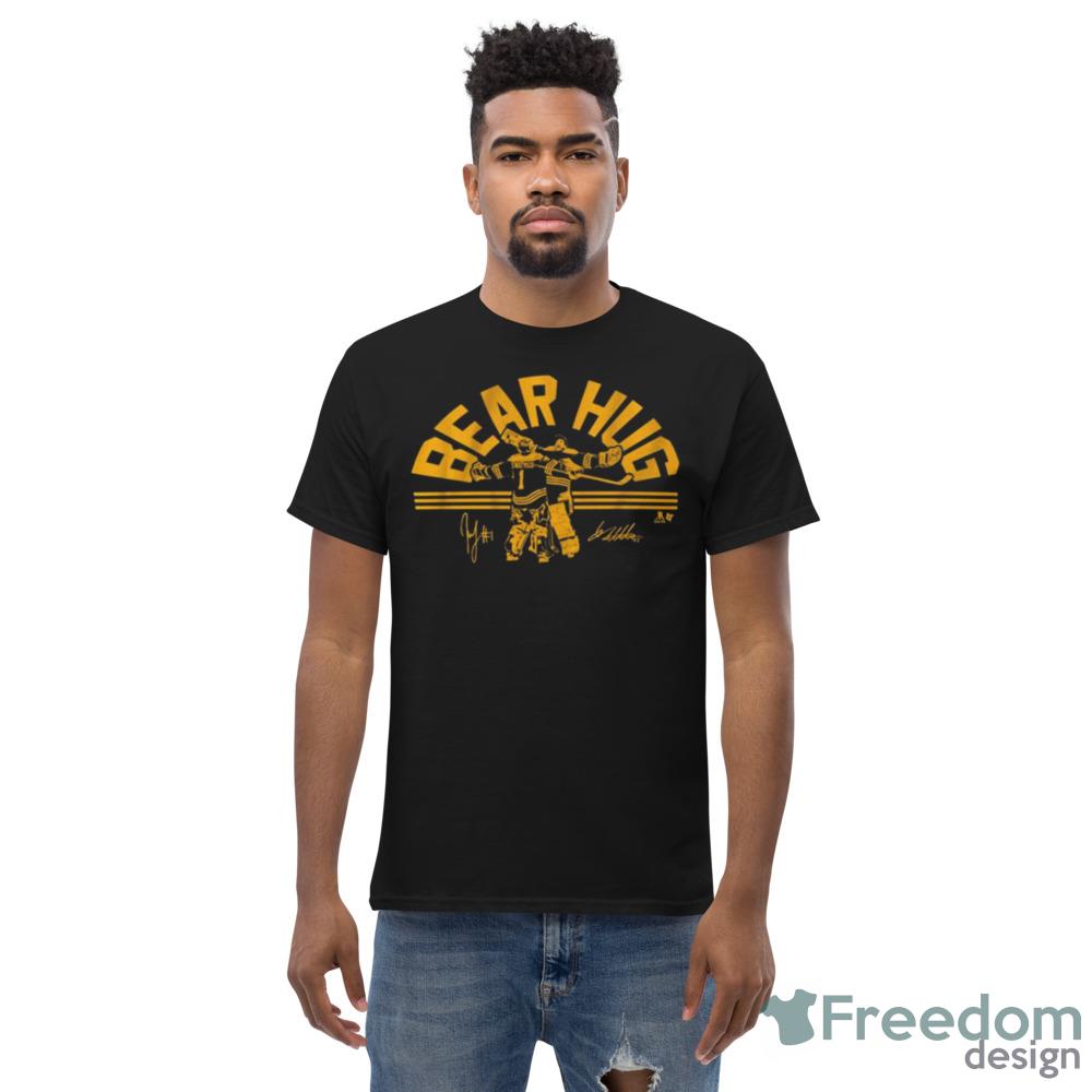 Jeremy Swayman Linus Ullmark Bear Hug Boston Bruins Signatures Shirt  Longsleeve T-shirt