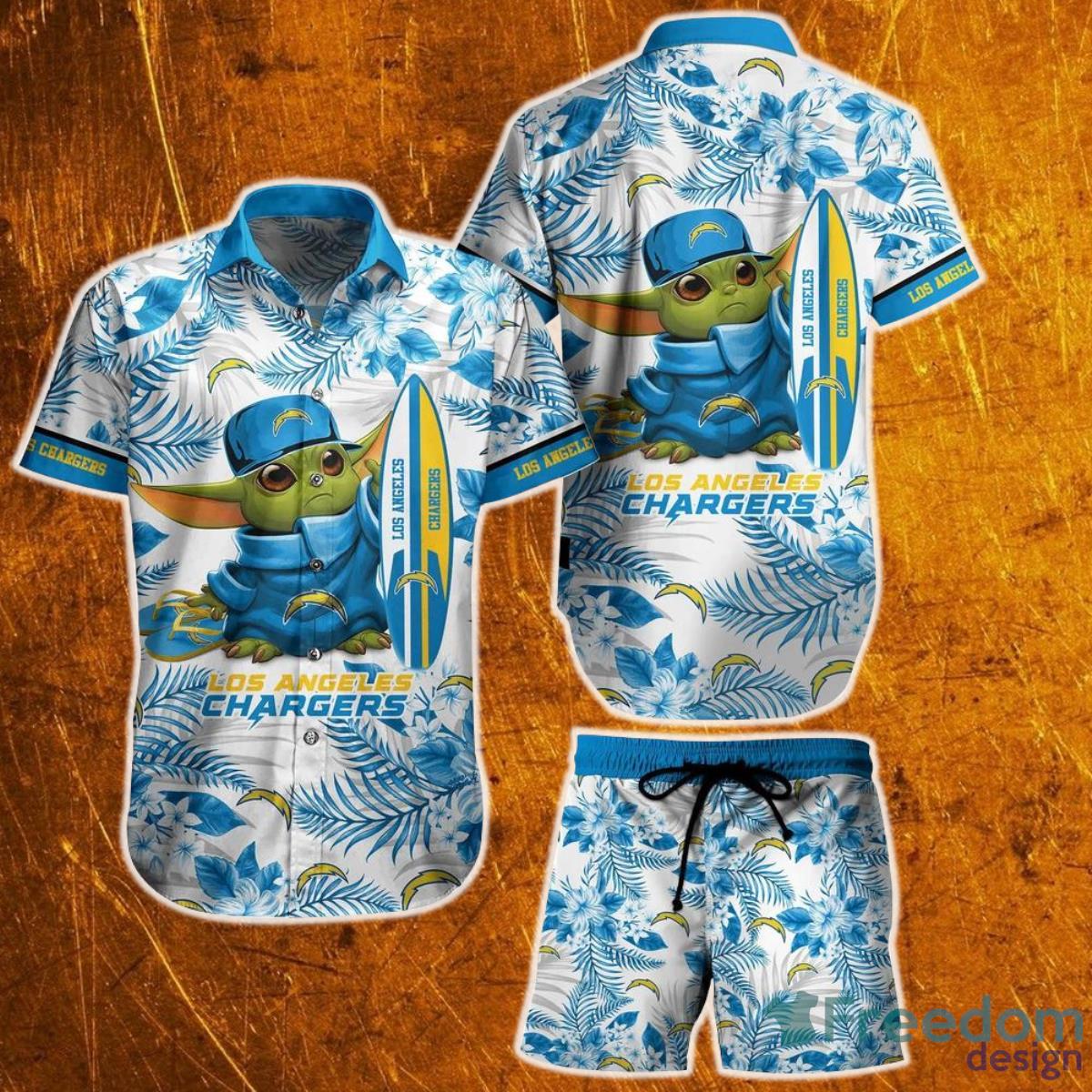 Los Angeles Chargers Hawaiian Shirt And Short - Freedomdesign