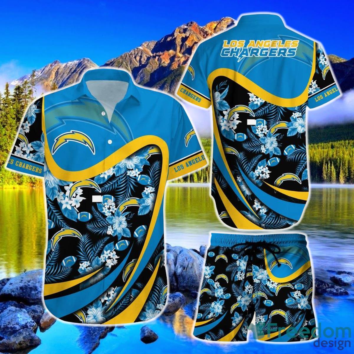 LIMITED] Los Angeles Chargers NFL-Summer Hawaiian Shirt And Shorts, With  Tropical Patterns For Fans