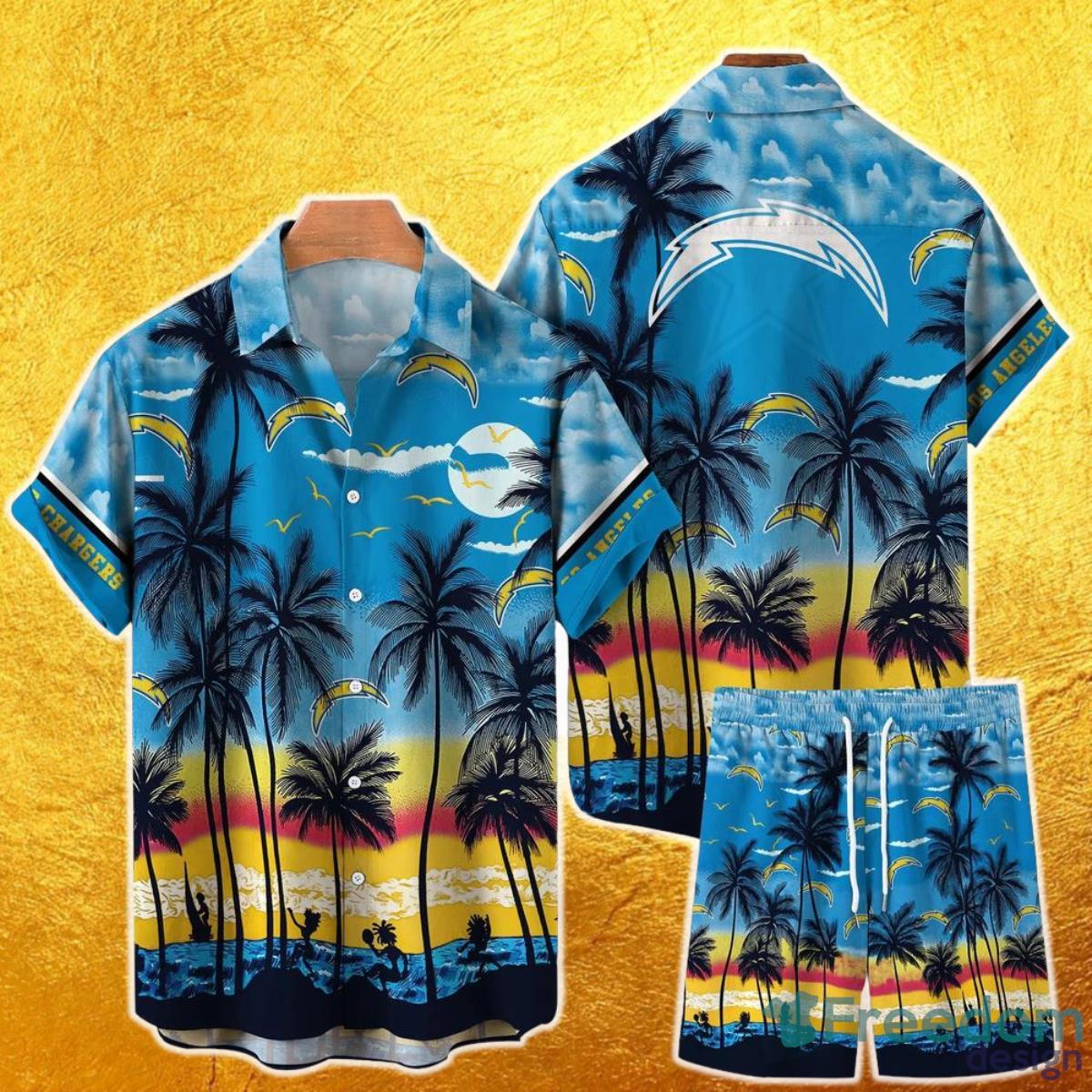 Los Angeles Chargers NFL Hawaiian Shirt And Short Tropical Pattern This Summer Shirt New Gift For Best Fan Product Photo 1