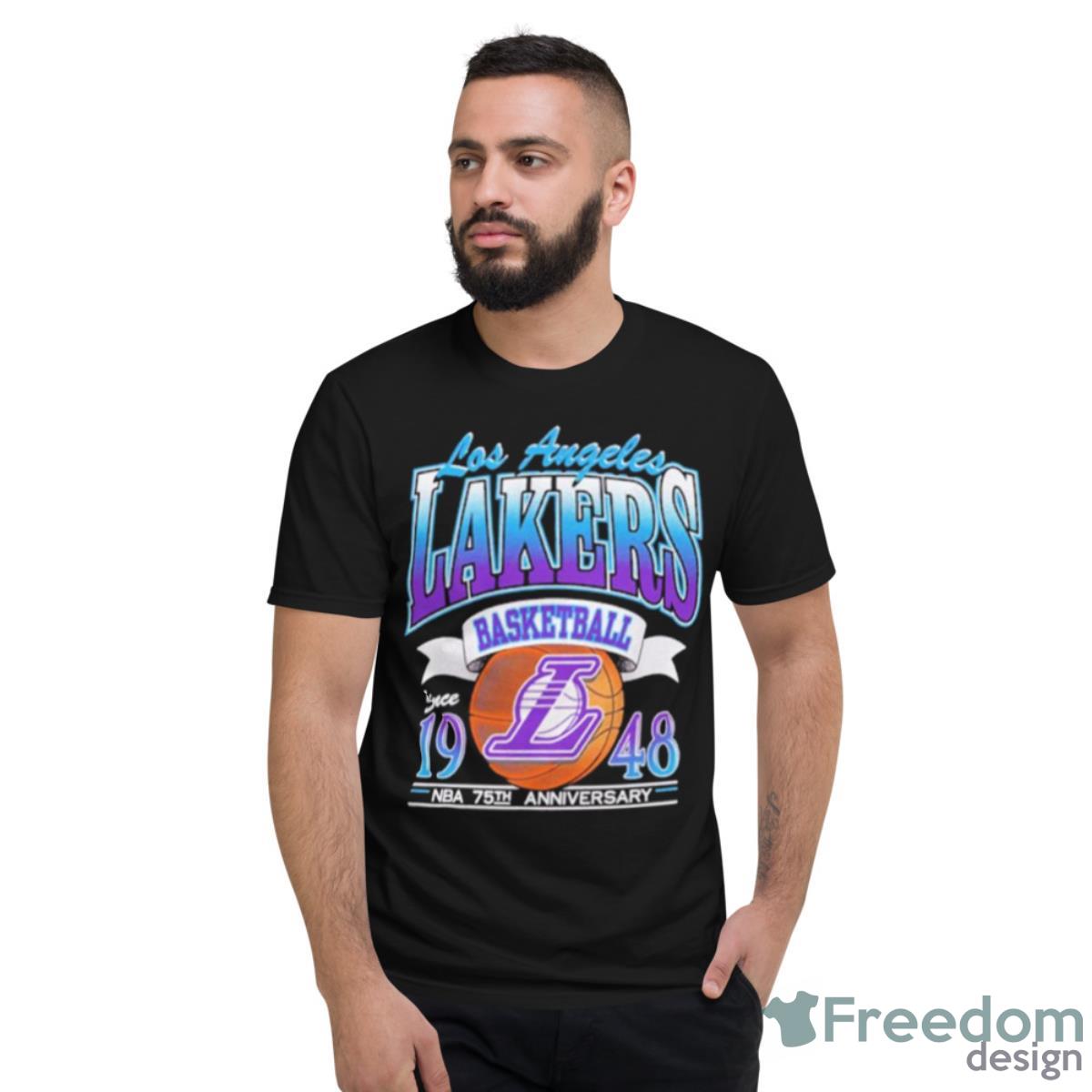 Los Angeles Lakers Basketball Since 1948 NBA 75Th Anniversary Lal Fan Shirt - Short Sleeve T-Shirt