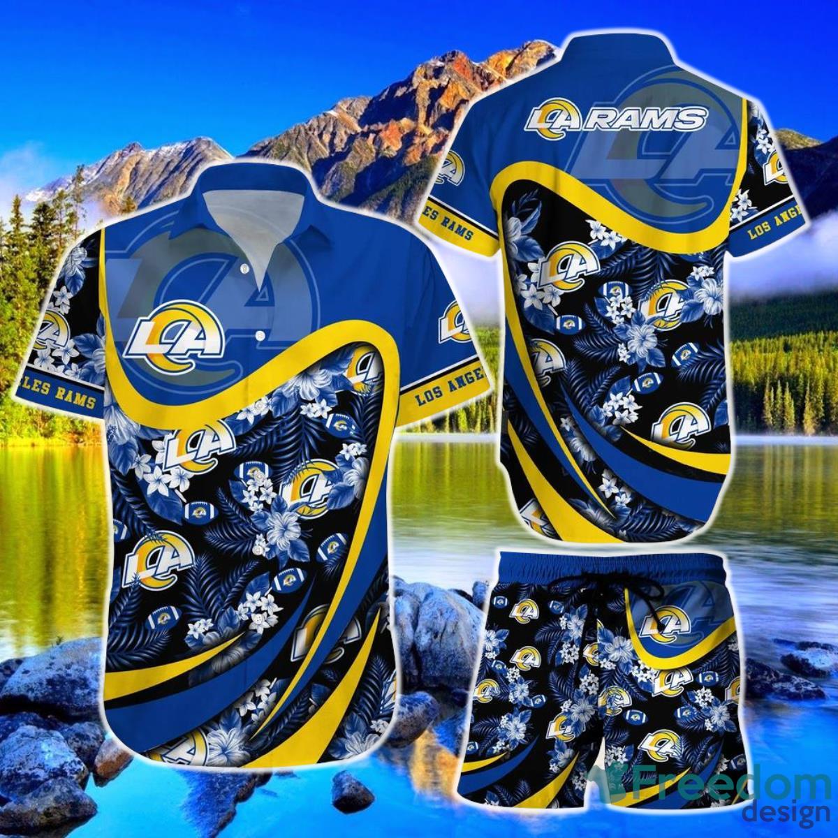 Los Angeles Rams NFL Hawaiian Shirt And Short Tropical Pattern Beach Shirt New Gift For Sports Fans Product Photo 1