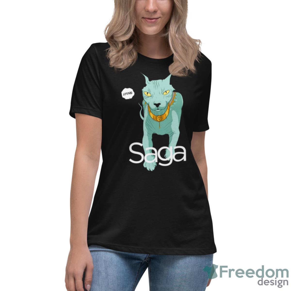 Lying Cat Cool Cat In Saga Comic Shirt - Womens Relaxed Short Sleeve Jersey Tee Lying Cat Cool Cat In Saga Comic Shirt - Womens Relaxed Short Sleeve Jersey Tee