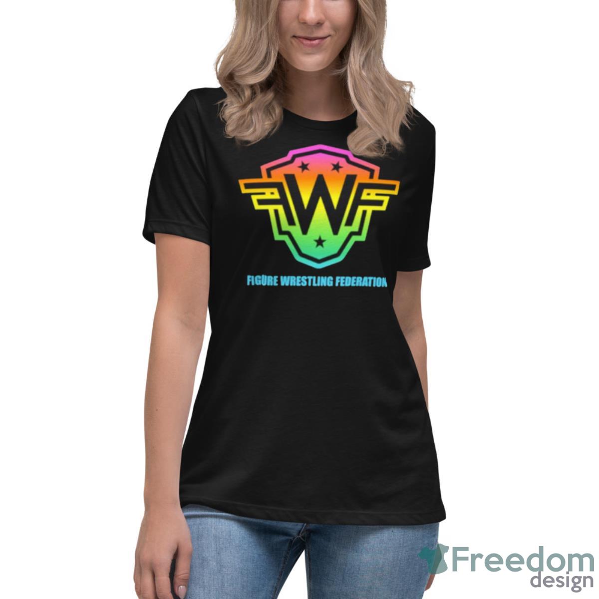 Major Wrestling Figure Podcast Retro FWF Shirt - Womens Relaxed Short Sleeve Jersey Tee Major Wrestling Figure Podcast Retro FWF Shirt - Womens Relaxed Short Sleeve Jersey Tee