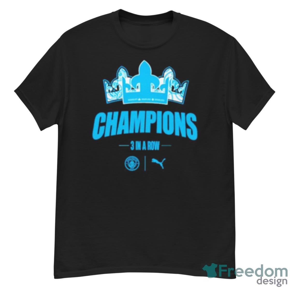 Manchester City Champions 3 In A Row Shirt - G500 Men’s Classic T-Shirt