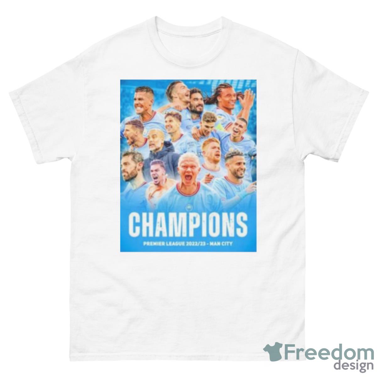 Manchester City Champions Premier League 2023 Shirt - 500 Men’s Classic Tee Gildan