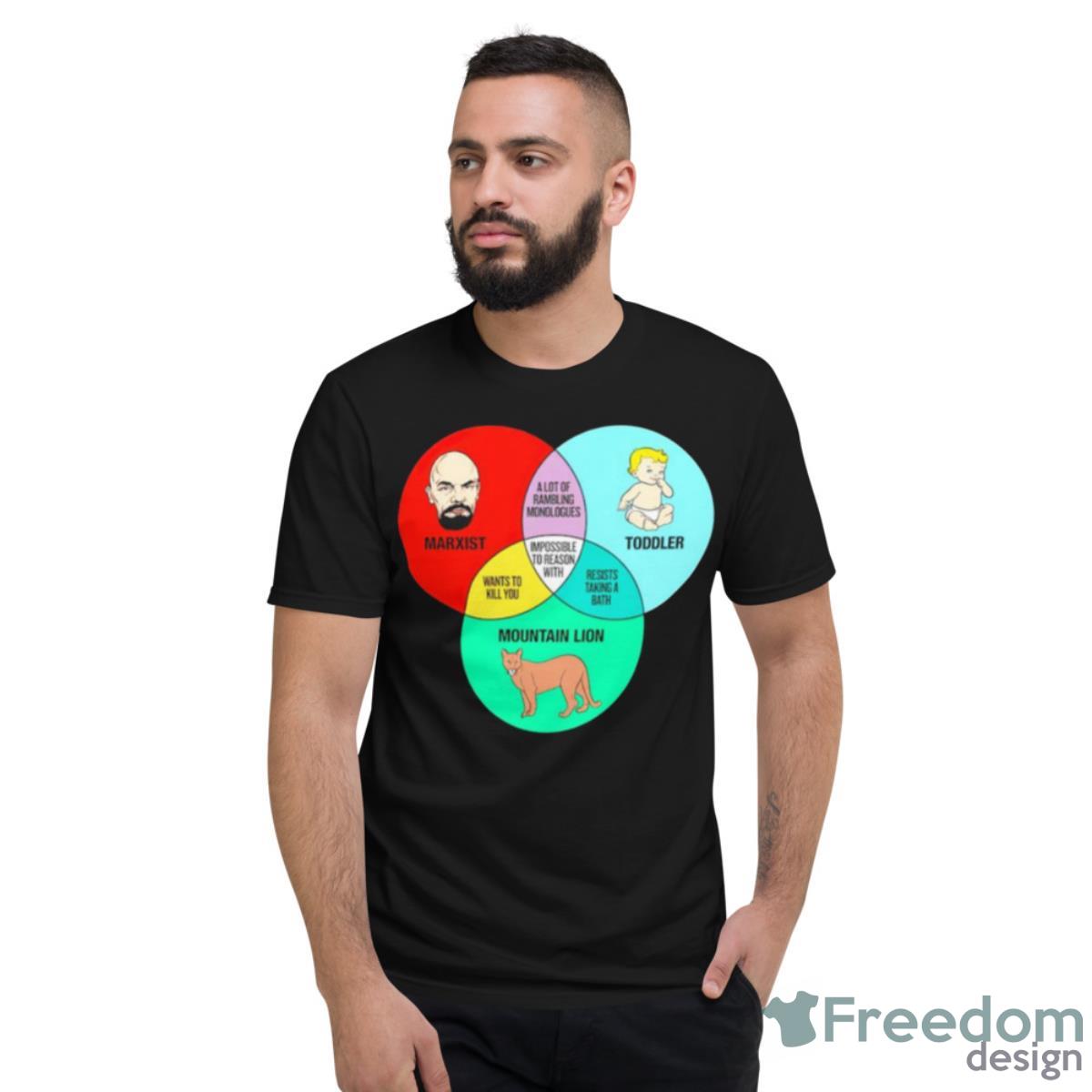 Marxist Toddler And Mountain Lion Venn Diagram Shirt - Short Sleeve T-Shirt