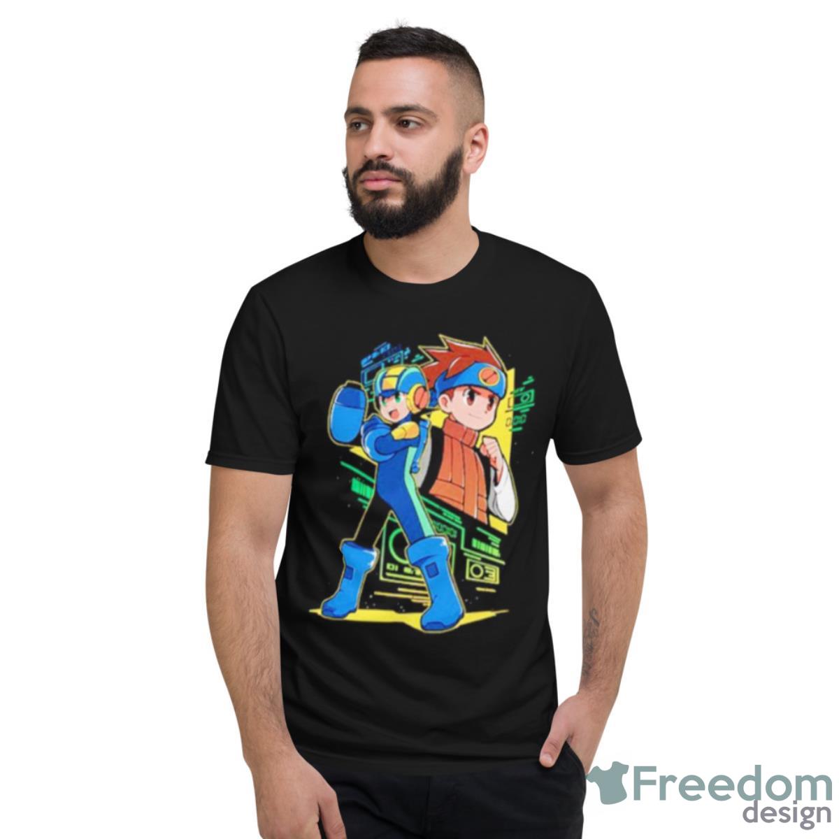 Mega Man And Lan Cartoon Shirt - Short Sleeve T-Shirt