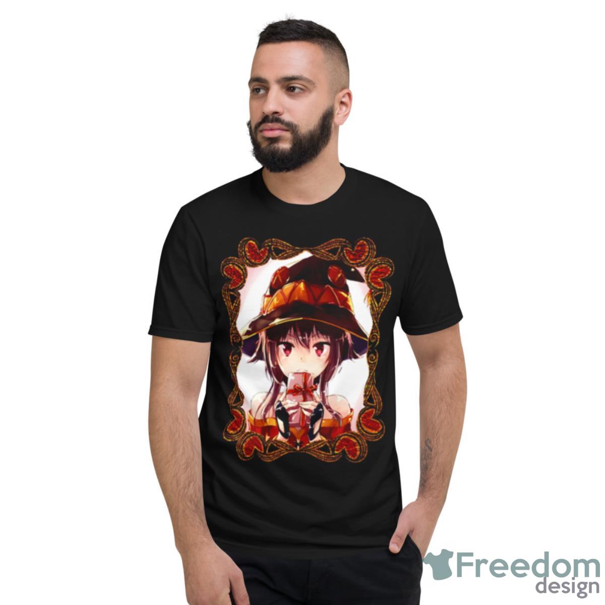 Megumin Konosuba Character The Witch Holiday Celebration On Red Anime Shirt - Short Sleeve T-Shirt