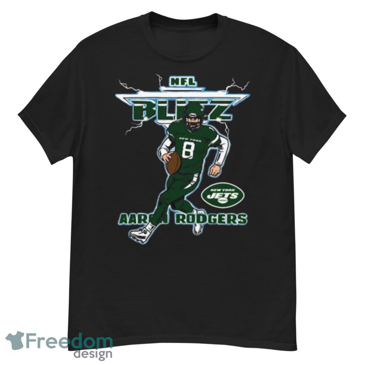 Men’s Homage Aaron Rodgers Charcoal New York Jets Blitz Graphic T Shirt - G500 Men’s Classic T-Shirt