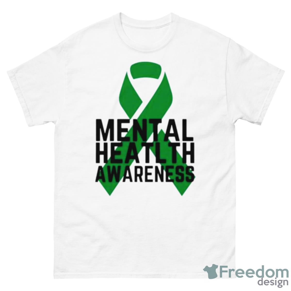 Mental Health Awareness Green Ribbon Shirt - 500 Men’s Classic Tee Gildan