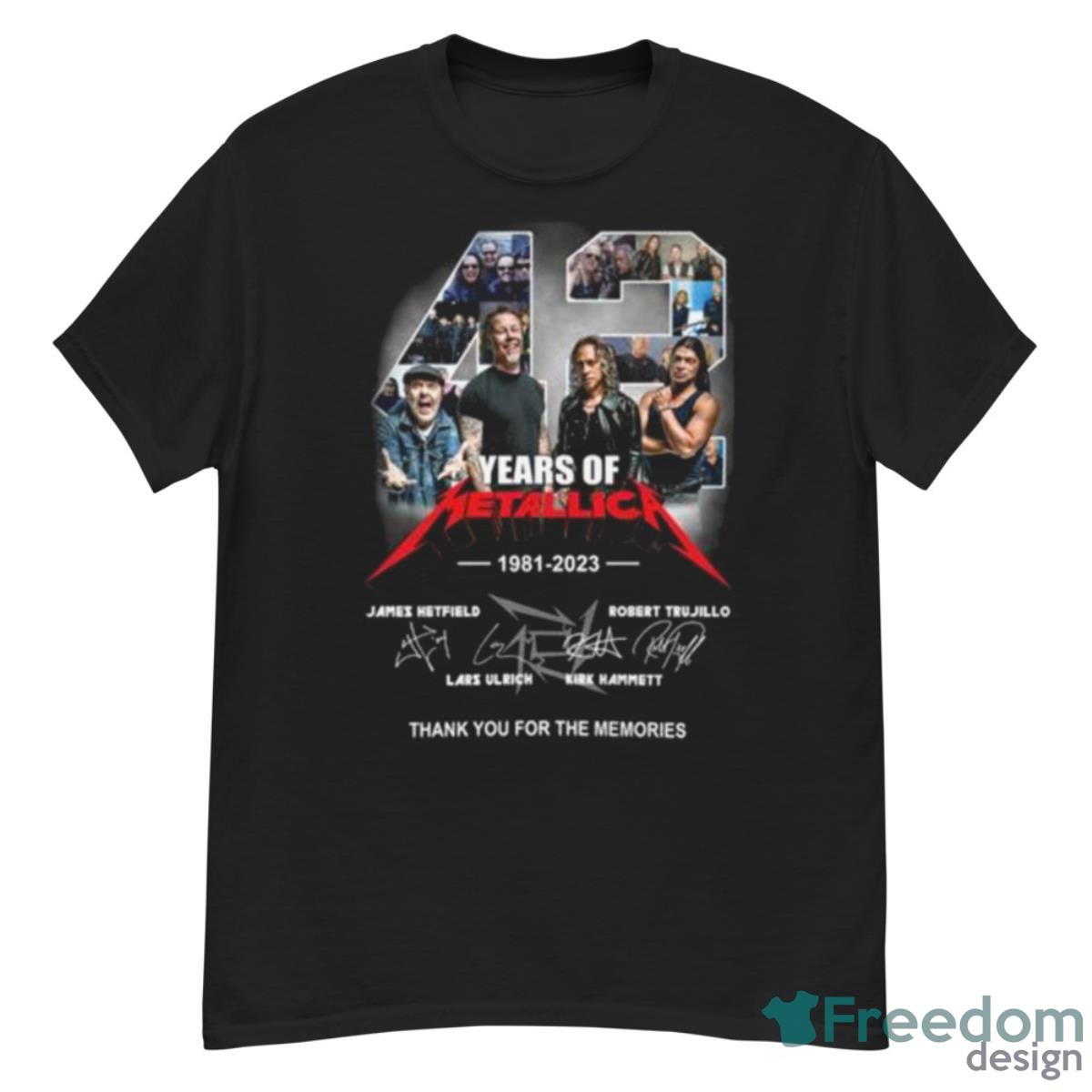 Vintage 42 Years Thank You For Memories Womens Metallica T Shirt