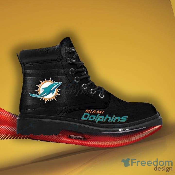 Miami Dolphins Black Timberland Boots For Fans Men - Miami Dolphins Black Timberland Boots