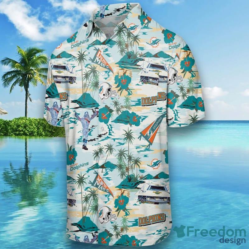 Miami Dolphins NFL Mens Thematic Stadium Print Hawaiian Shirt -  Freedomdesign