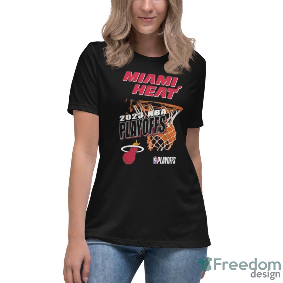Miami Heat 2023 NBA Eastern Conference Finals Hype T Shirt - Womens Relaxed Short Sleeve Jersey Tee Miami Heat 2023 NBA Eastern Conference Finals Hype T Shirt - Womens Relaxed Short Sleeve Jersey Tee