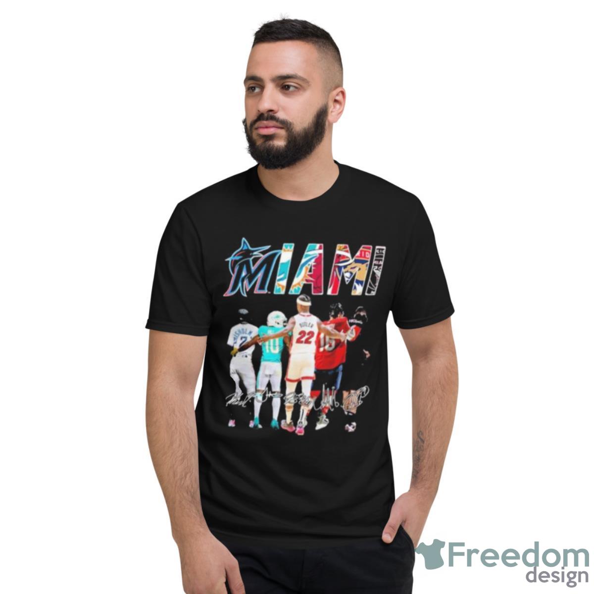 Miami Sports Teams Players Signatures Shirt - Short Sleeve T-Shirt