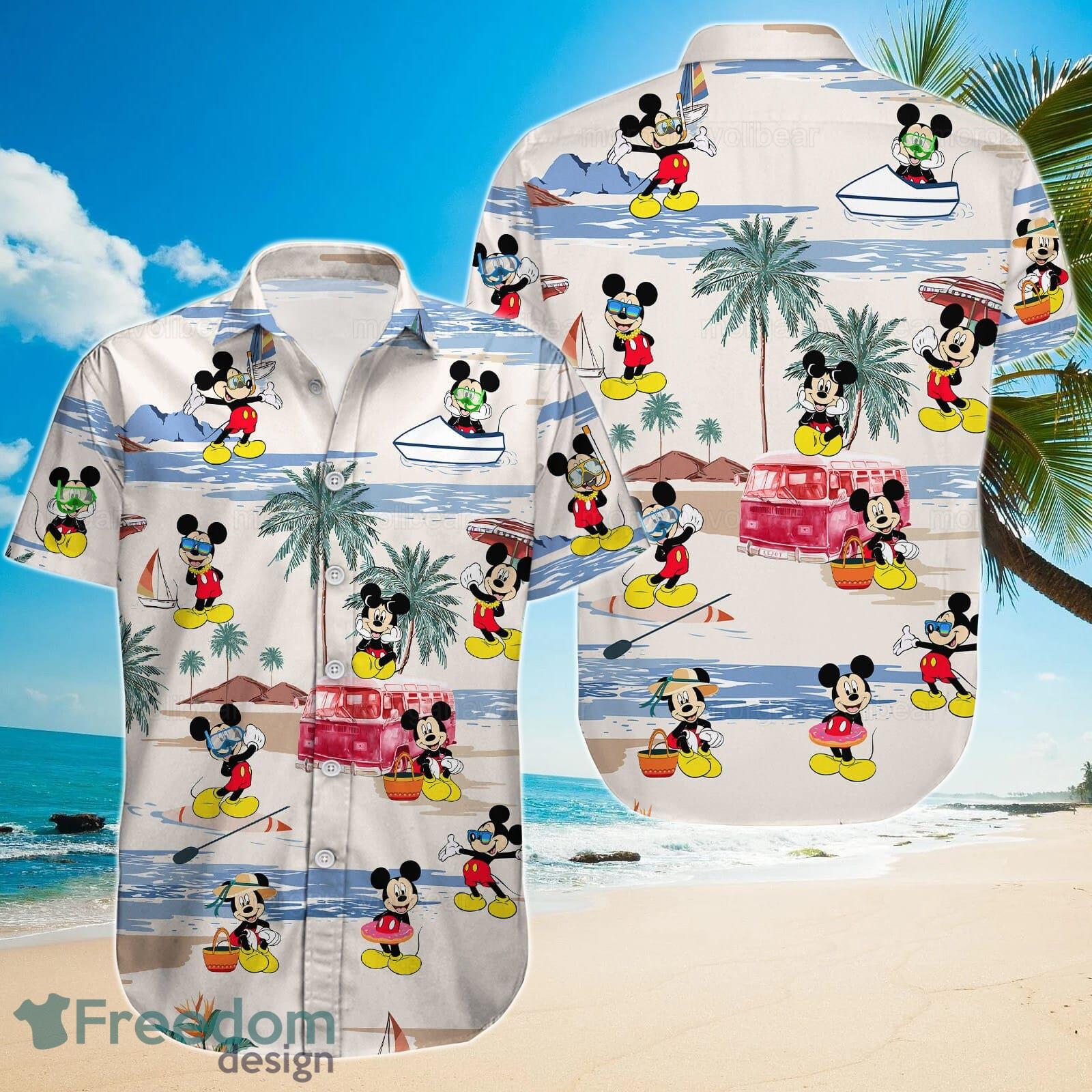 Mickey Mouse Hawaiian Shirt And Short For Men And Women Product Photo 2