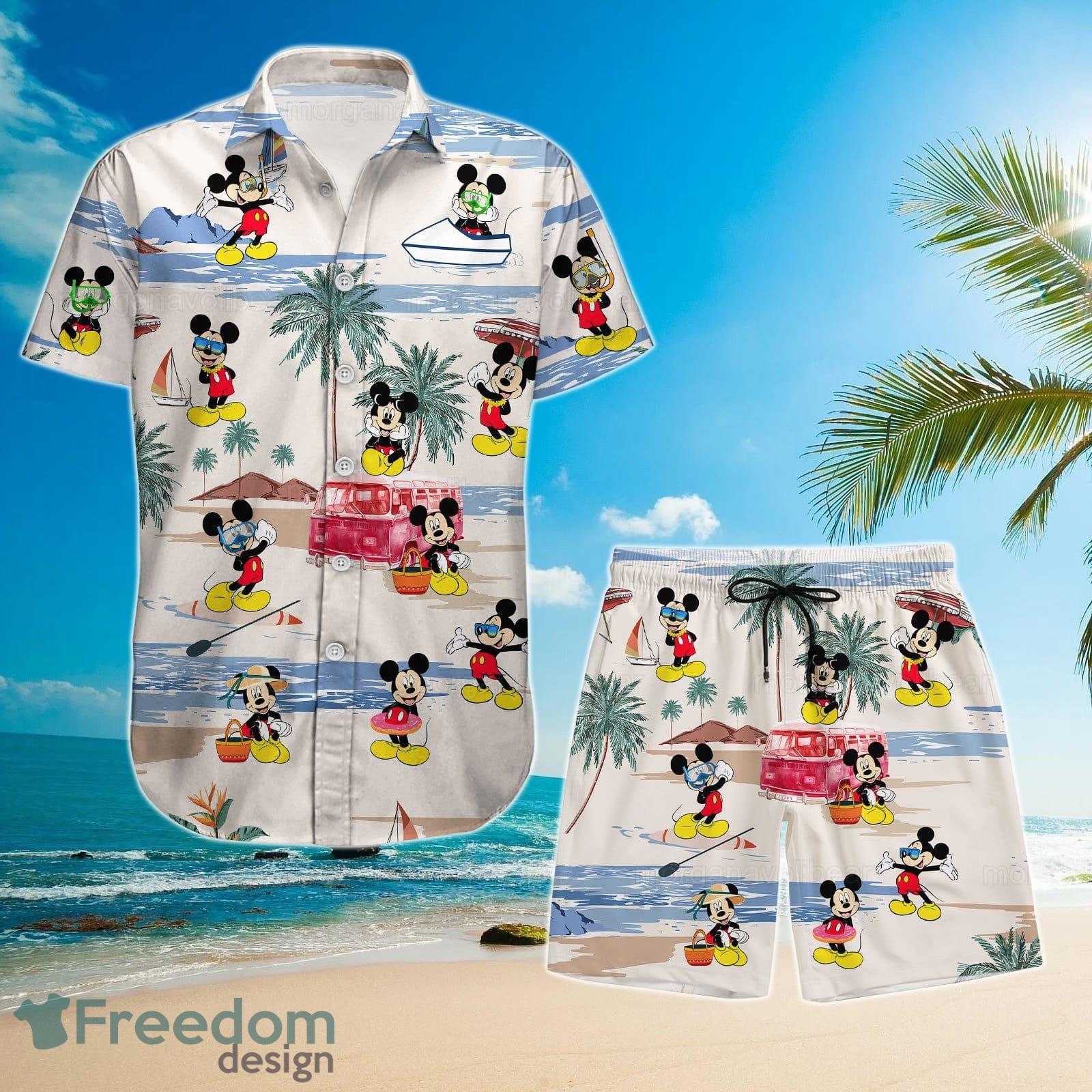 Mickey Mouse Hawaiian Shirt And Short For Men And Women Product Photo 1