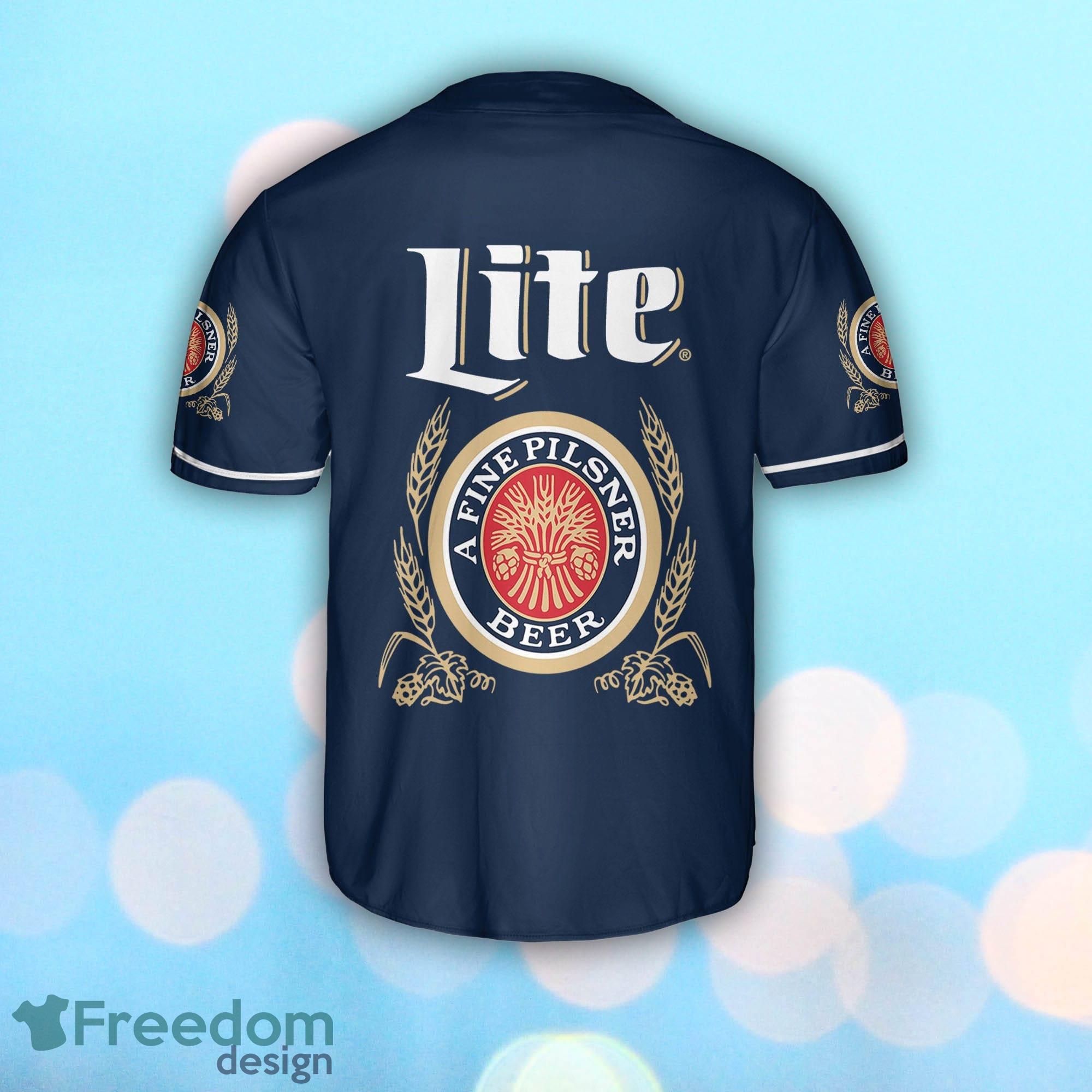 Miller Lite Dark Horizontal Text Baseball Jersey Shirt, Jersey