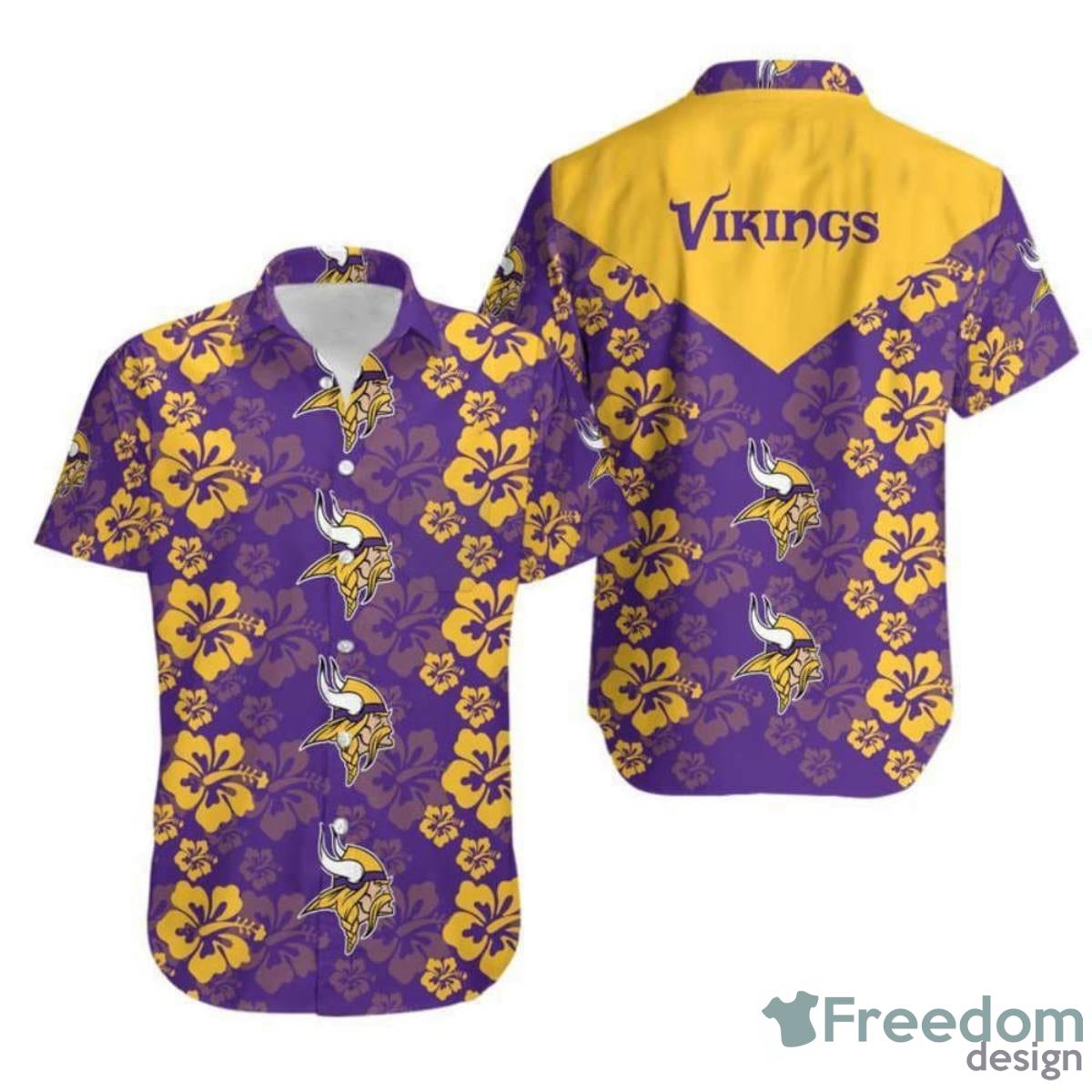 Minnesota Vikings Flowers Hawaiian Shirt Perfect Gift Product Photo 1