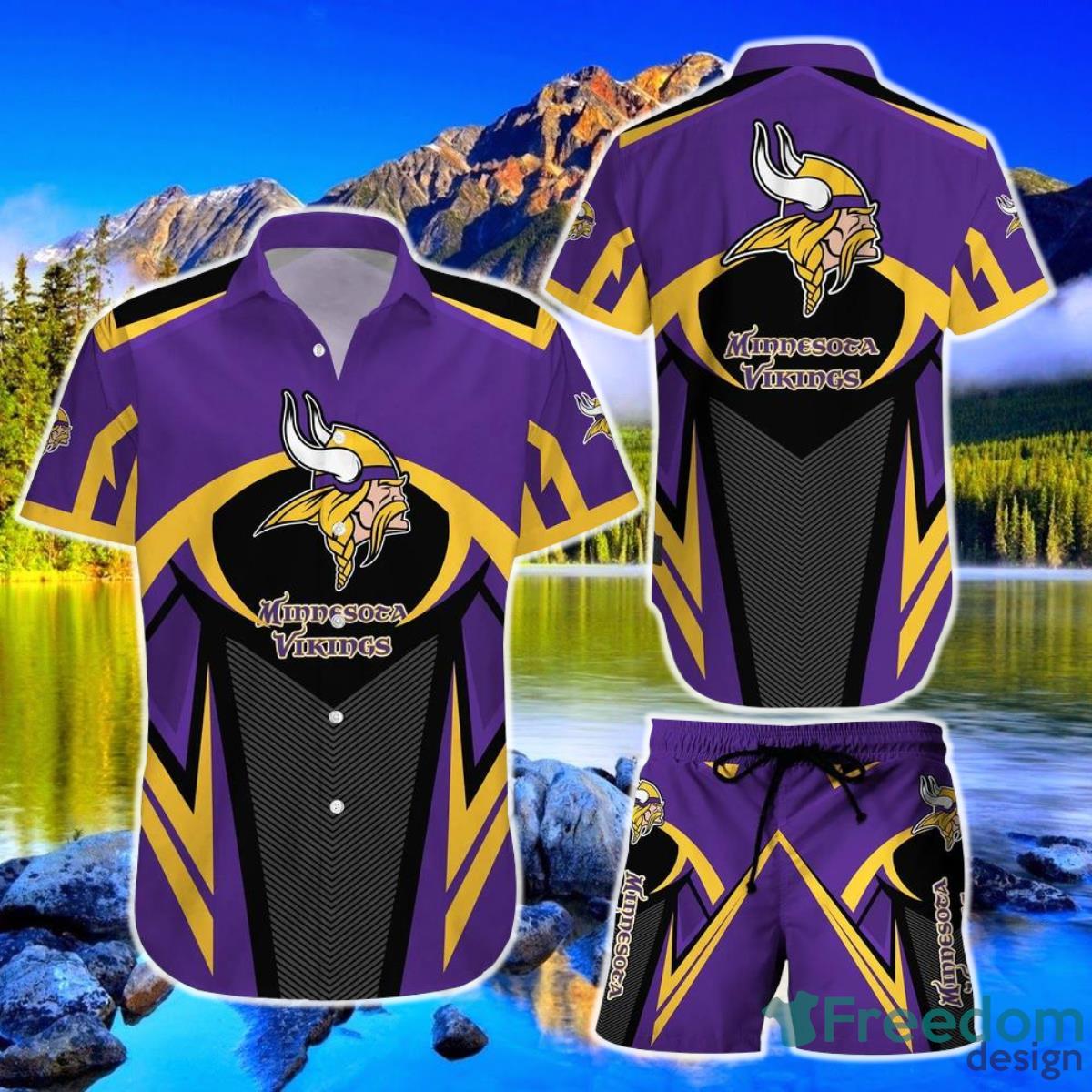 Minnesota Vikings NFL Hawaiian Shirt And Short Best Gift For Football NFL Fans Product Photo 1