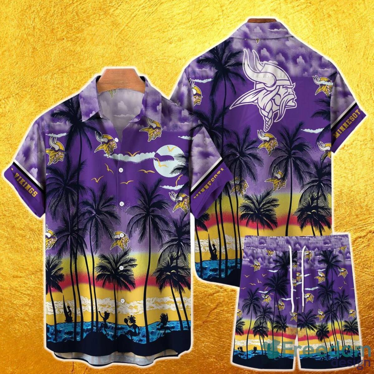 Minnesota Vikings NFL And Tropical Pattern Combo Summer