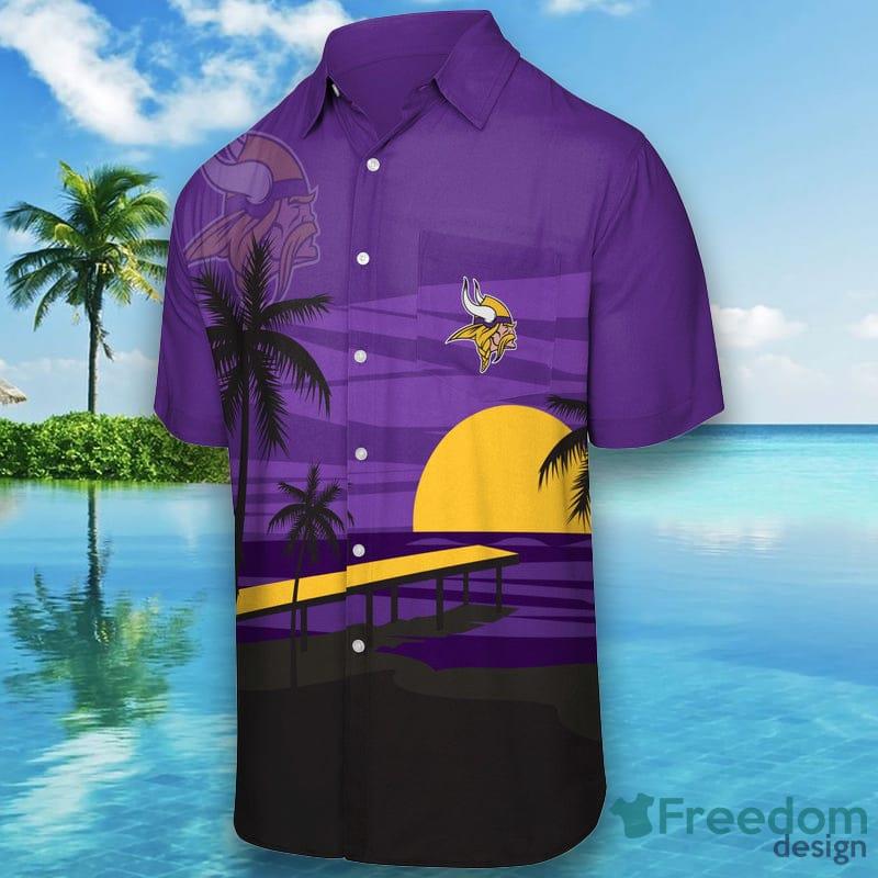 Minnesota Vikings NFL Mens Floral Hawaiian Shirt - Freedomdesign