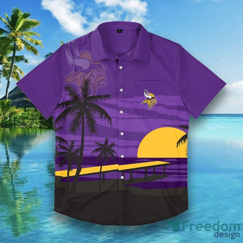 Minnesota Vikings NFL Mens Floral Hawaiian Shirt - Freedomdesign