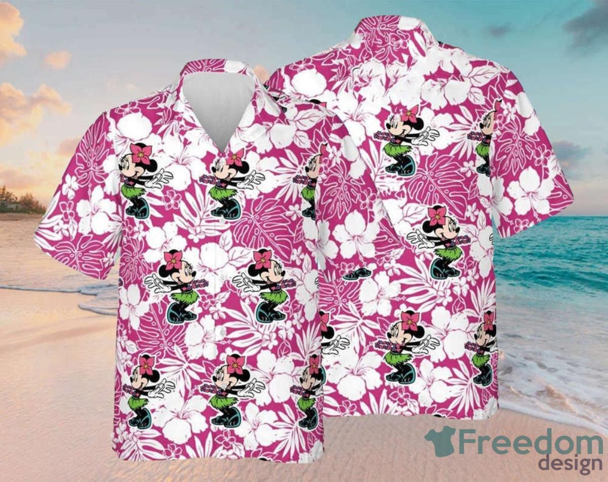 Minnie Floral Pattern Hawaiian Shirt Purple Summer Perfect Gift Product Photo 1