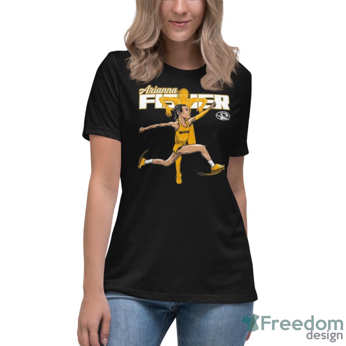 Missouri Tigers NCAA Track & Field Arianna Fisher Shirt - Womens Relaxed Short Sleeve Jersey Tee Missouri Tigers NCAA Track & Field Arianna Fisher Shirt - Womens Relaxed Short Sleeve Jersey Tee