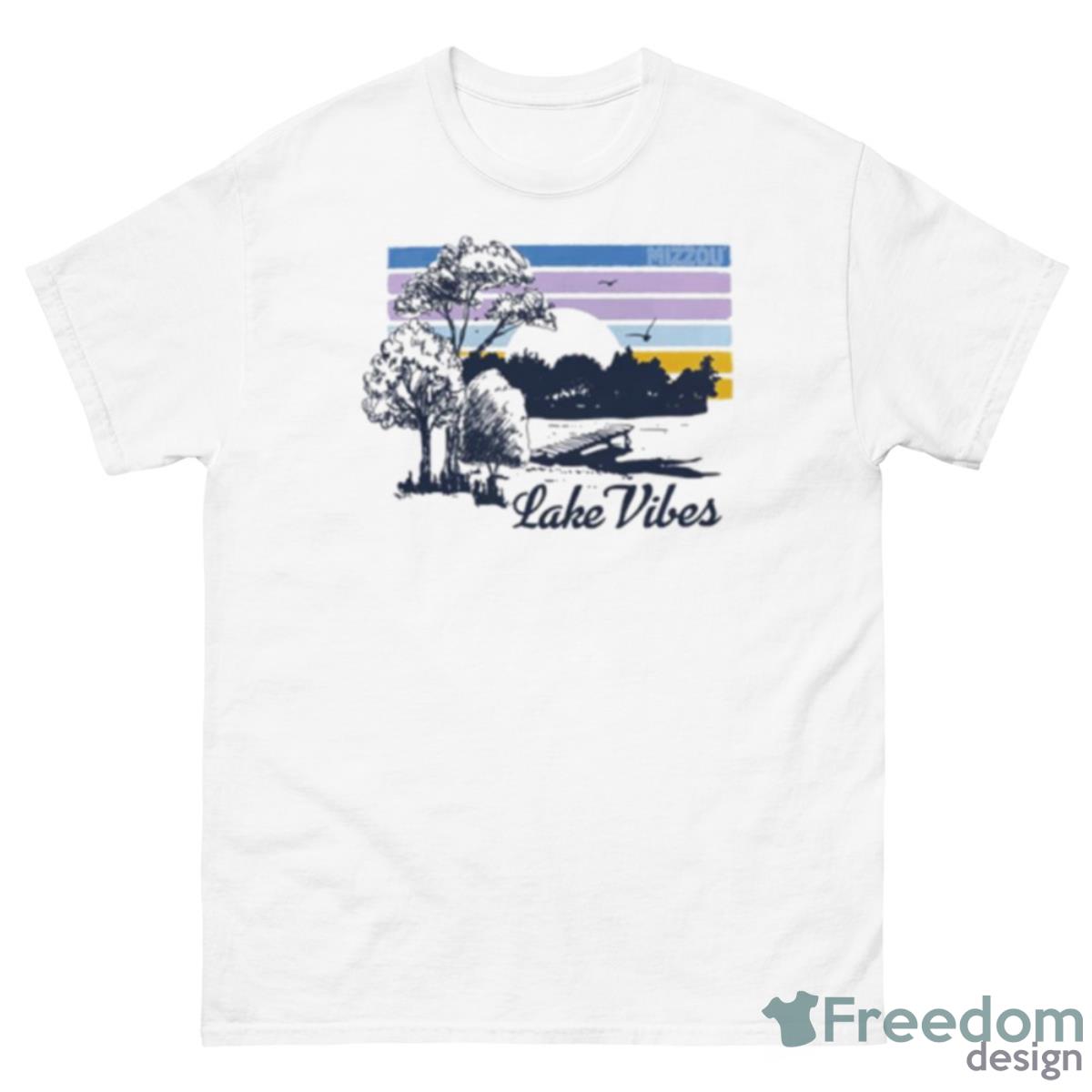 Mizzou Tigers Lake Life Dock Sunset Trees Shirt - 500 Men’s Classic Tee Gildan