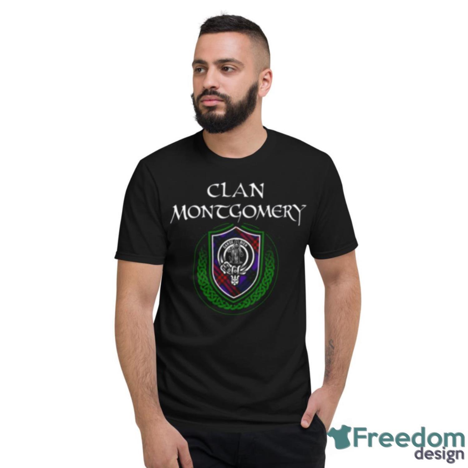 Montgomery Surname Scottish Clan Tartan Crest Shirt - Short Sleeve T-Shirt