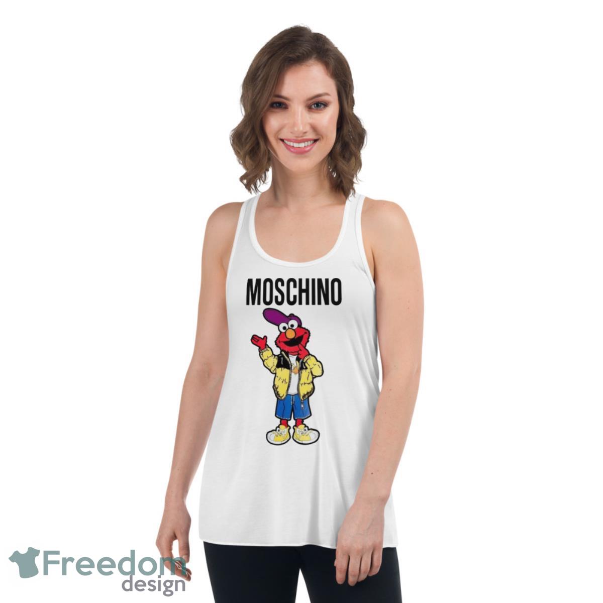 Moschino Sesame Street 2023 Shirt - Womens Flowy Racerback Tank Moschino Sesame Street 2023 Shirt - Womens Flowy Racerback Tank