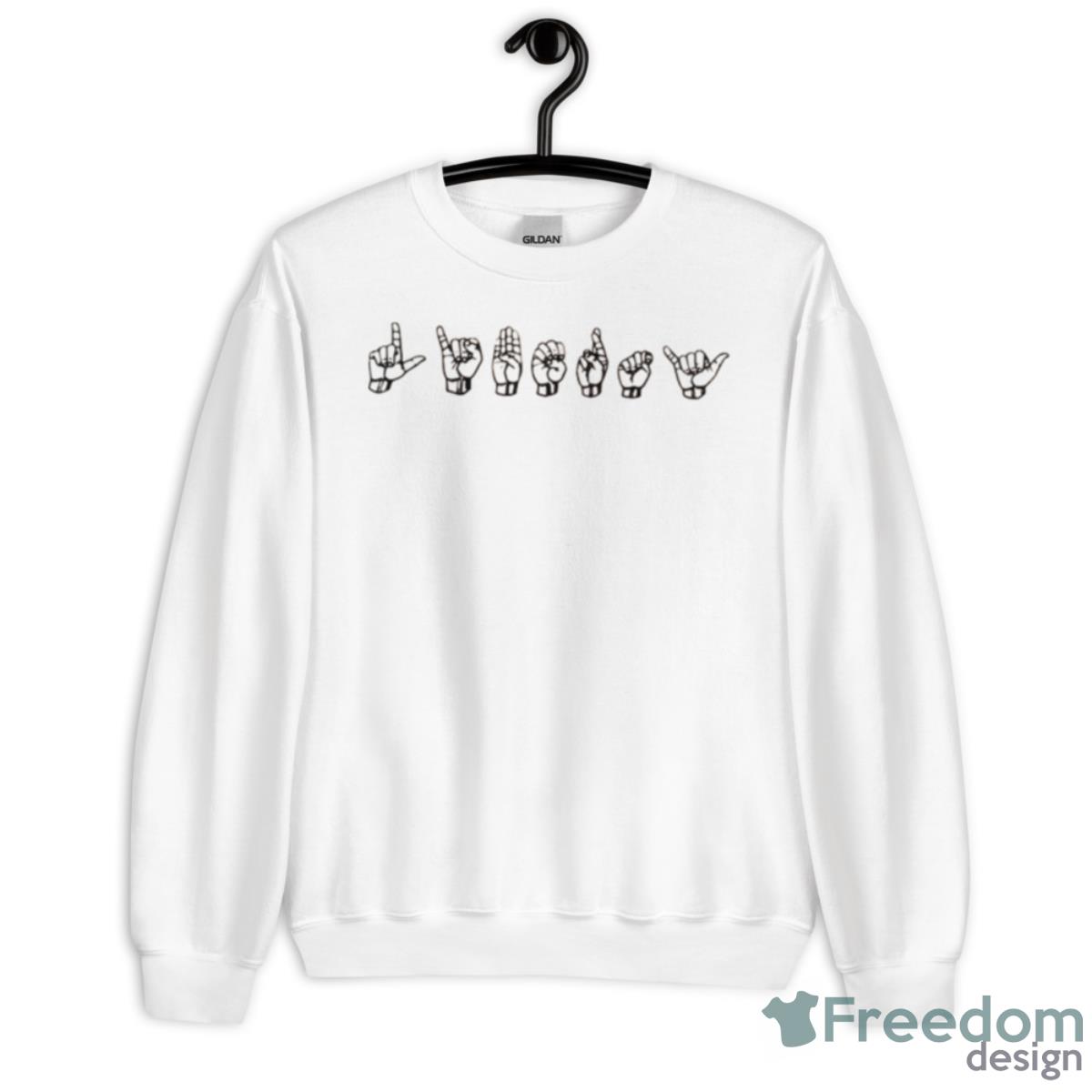 Name Hand Sign Language Asl Gift Liberty Shirt - Unisex Heavy Blend Crewneck Sweatshirt