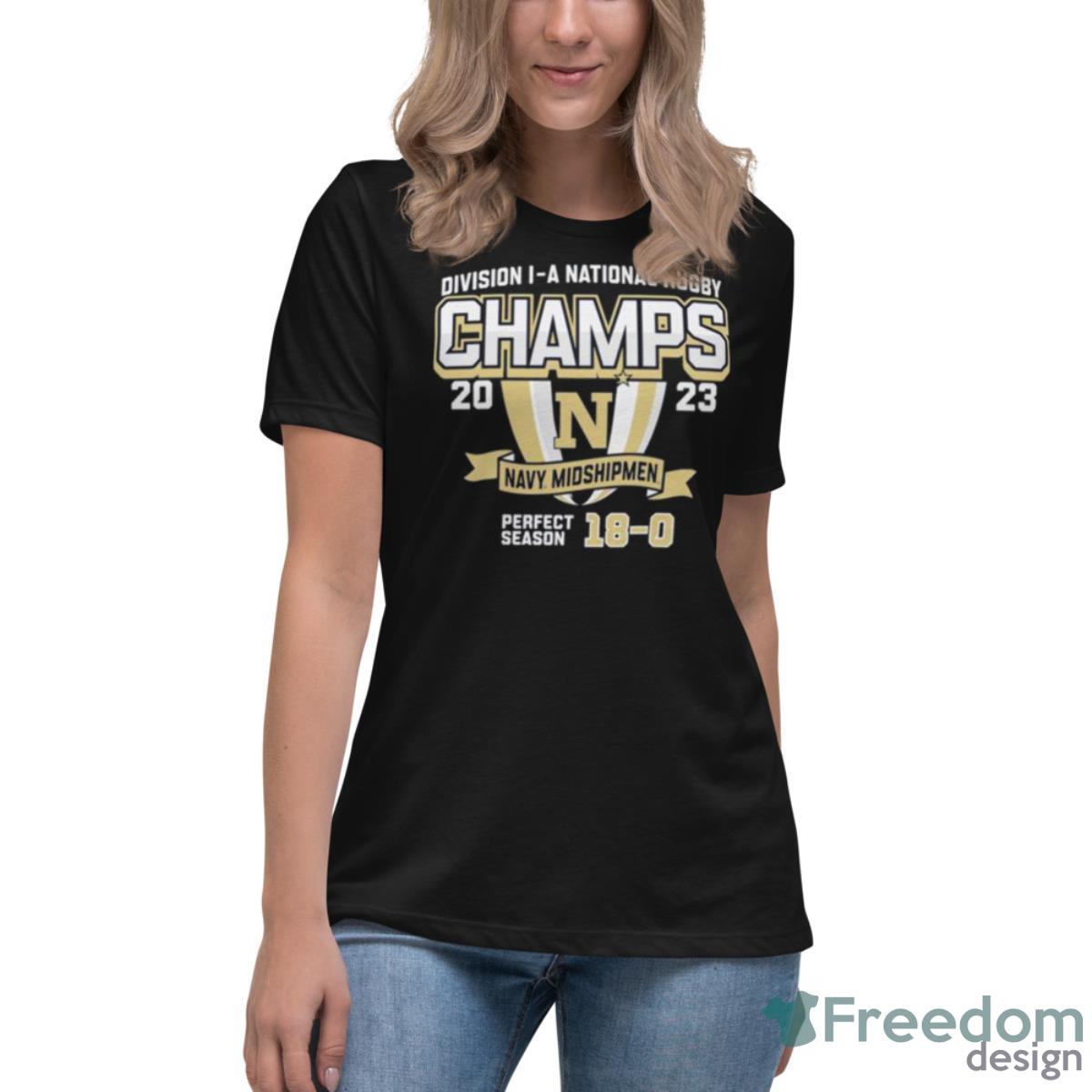 Navy Midshipmen 2023 NCAA Rugby National Champions T Shirt - Womens Relaxed Short Sleeve Jersey Tee Navy Midshipmen 2023 NCAA Rugby National Champions T Shirt - Womens Relaxed Short Sleeve Jersey Tee