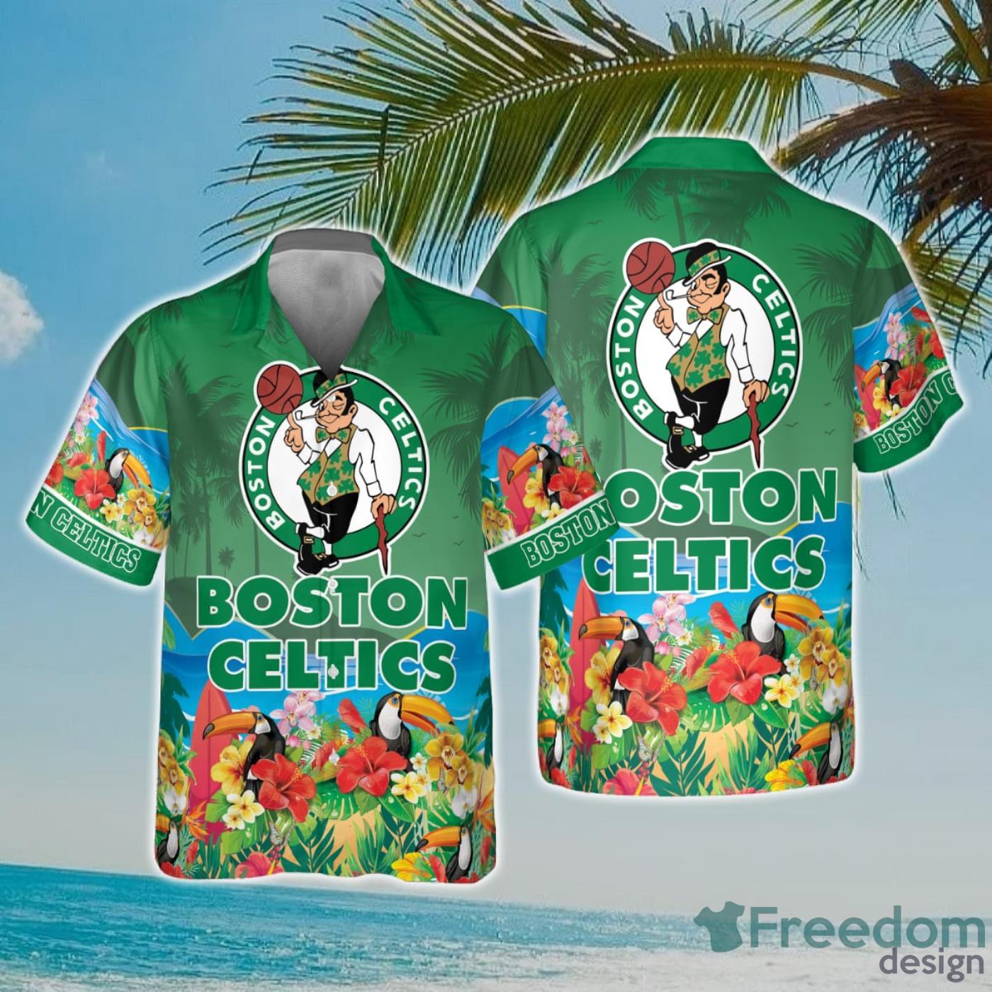 NBA Boston Celtics And Toucan Beach Hawaiian Shirt Product Photo 1