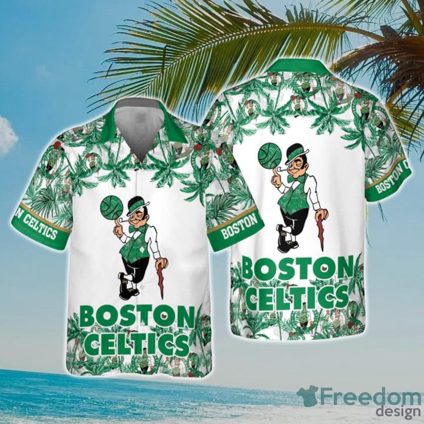 NBA Boston Celtics Special Palm Trees Hawaiian Shirt Product Photo 1