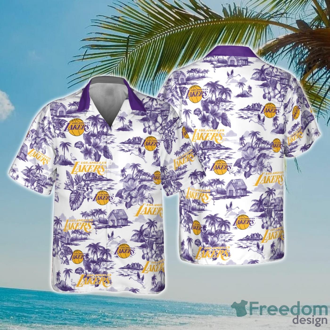 NBA Los Angeles Lakers Special Floral Island Hawaiian Shirt Product Photo 1