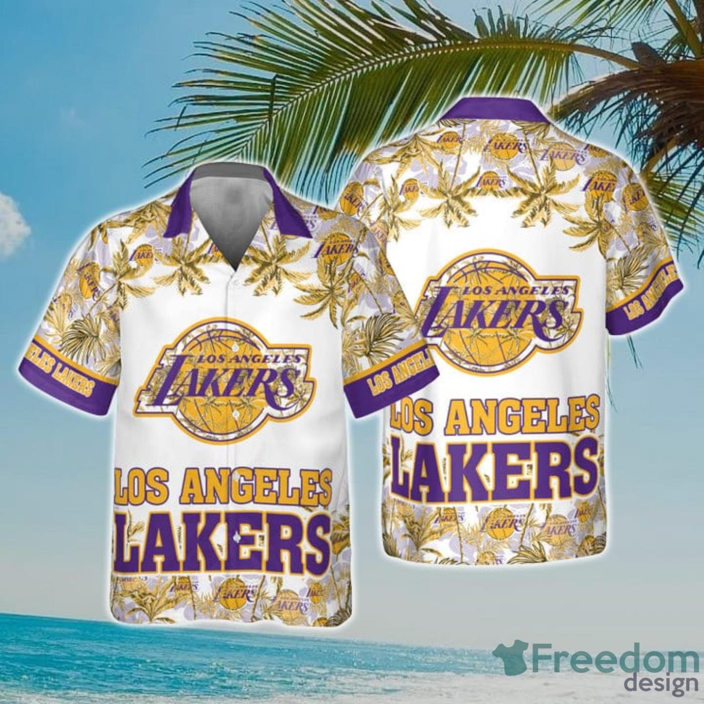 NBA Los Angeles Lakers Special Palm Trees Hawaiian Shirt Product Photo 1