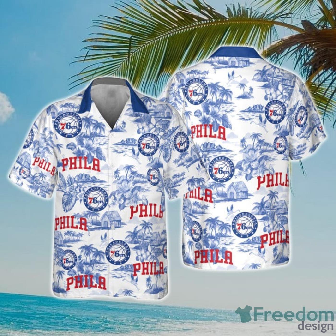 NBA Philadelphia 76ers Special Floral Island Hawaiian Shirt Product Photo 1