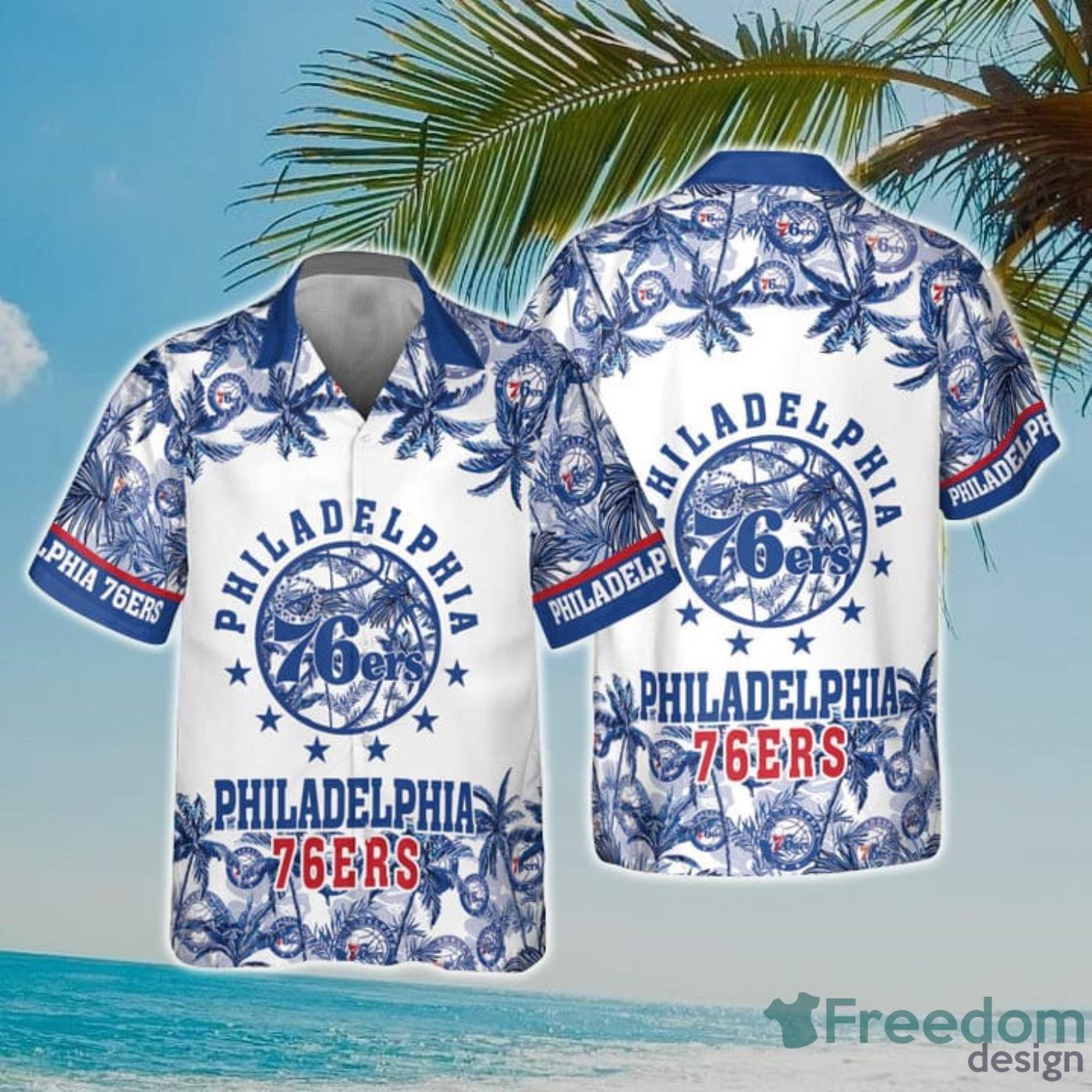 NBA Philadelphia 76ers Special Palm Trees Hawaiian Shirt Product Photo 1