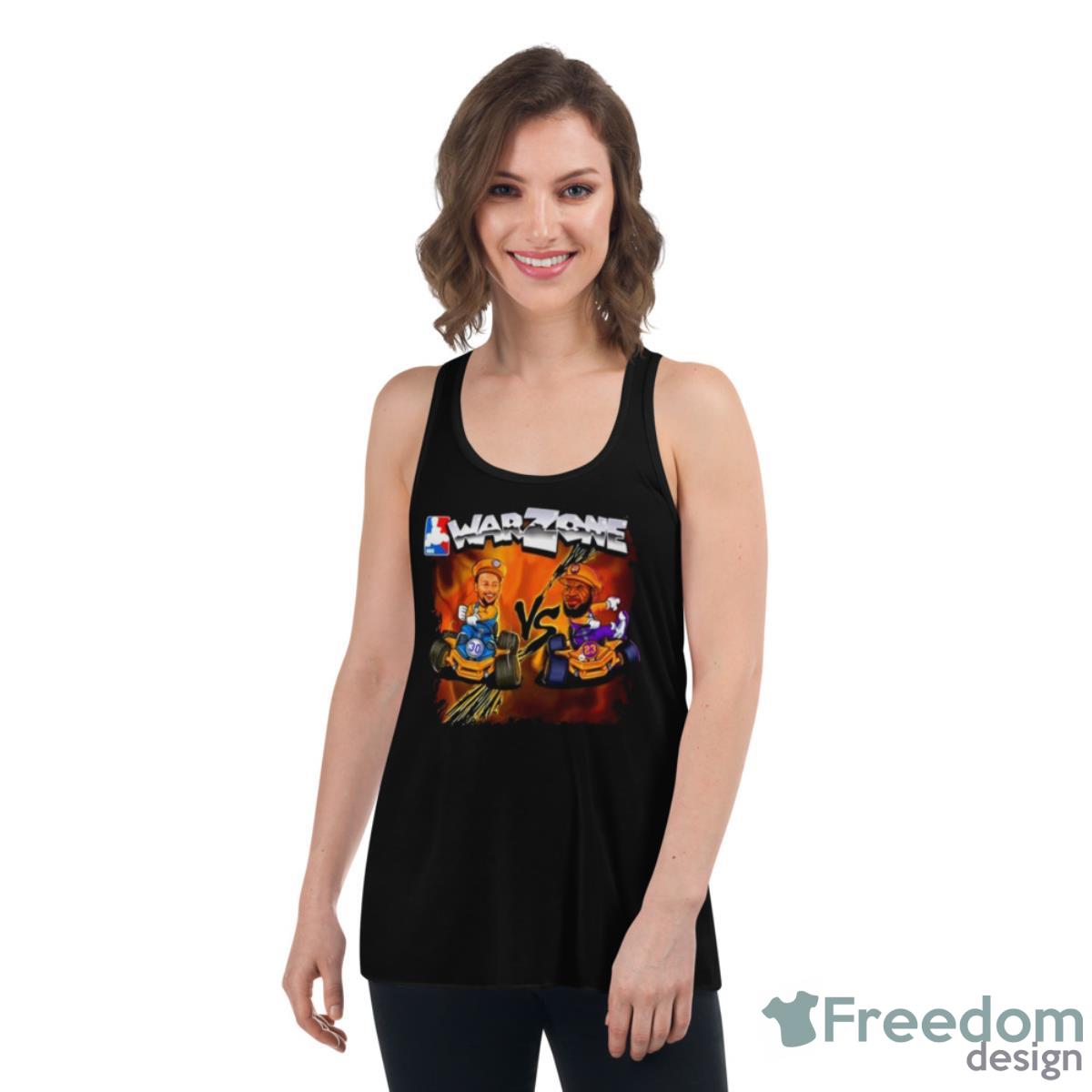 NBK Warzone Curry Vs James Shirt - Womens Flowy Racerback Tank NBK Warzone Curry Vs James Shirt - Womens Flowy Racerback Tank