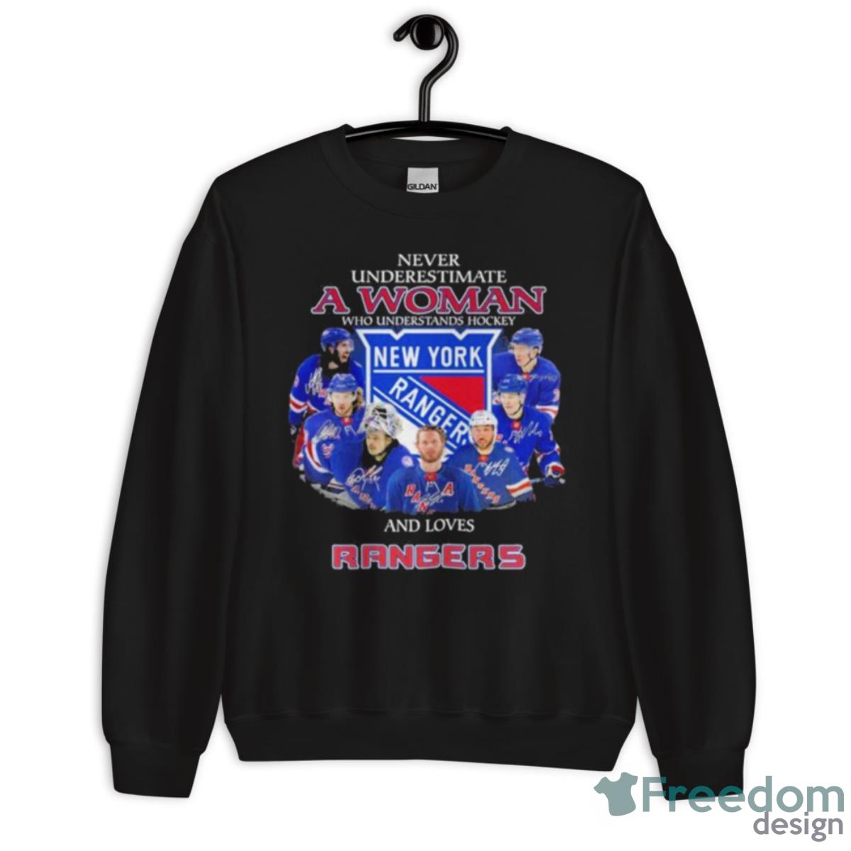 Never Underestimate A Woman Who Understands Hockey And Love New York Rangers 2023 Shirt - Unisex Crewneck Sweatshirt Never Underestimate A Woman Who Understands Hockey And Love New York Rangers 2023 Shirt - Unisex Crewneck Sweatshirt