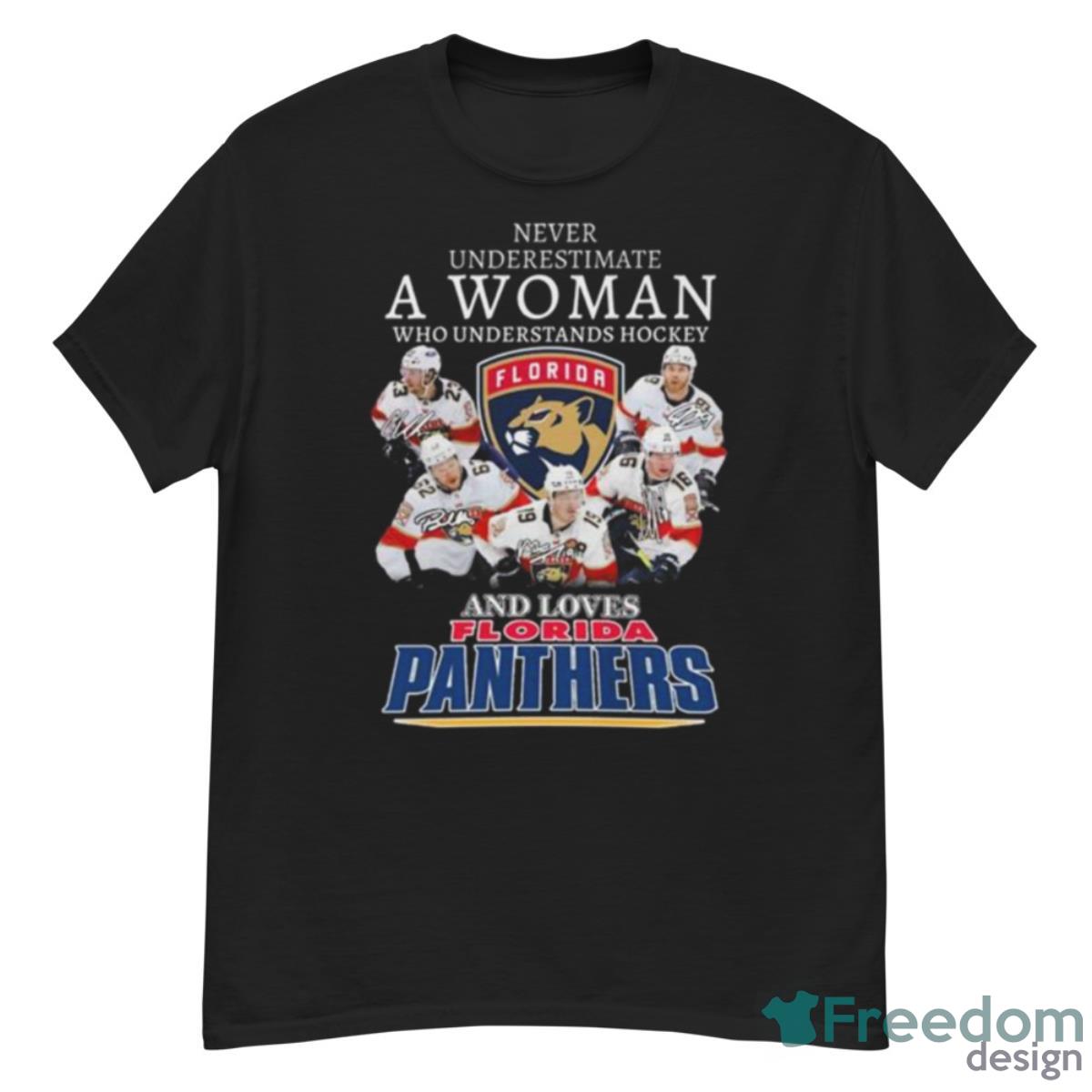 Never Underestimate A Woman Who Understands Hockey Florida Panthers Signatures Shirt - G500 Men’s Classic T-Shirt